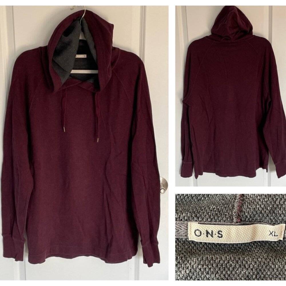 O.N.S Cotton Pullover Hoodie burgundy 29548